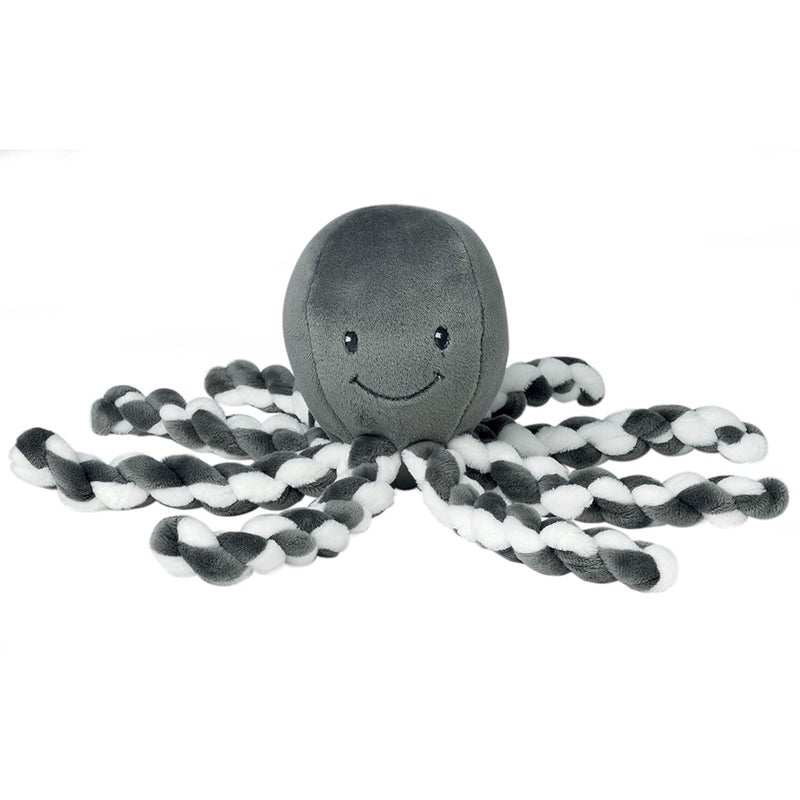 Nattou Lapidou - Piu Piu Octopus Plush Toy for Newborn Babies  Comforting  Soothes for Sleep - Grey & White - Image 1